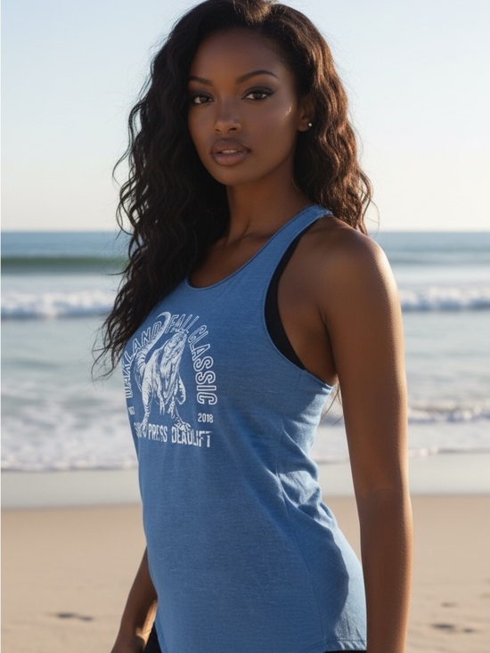 Next Level Apparel Tops - Next Level Apparel Blue Graphic Racerback Tank